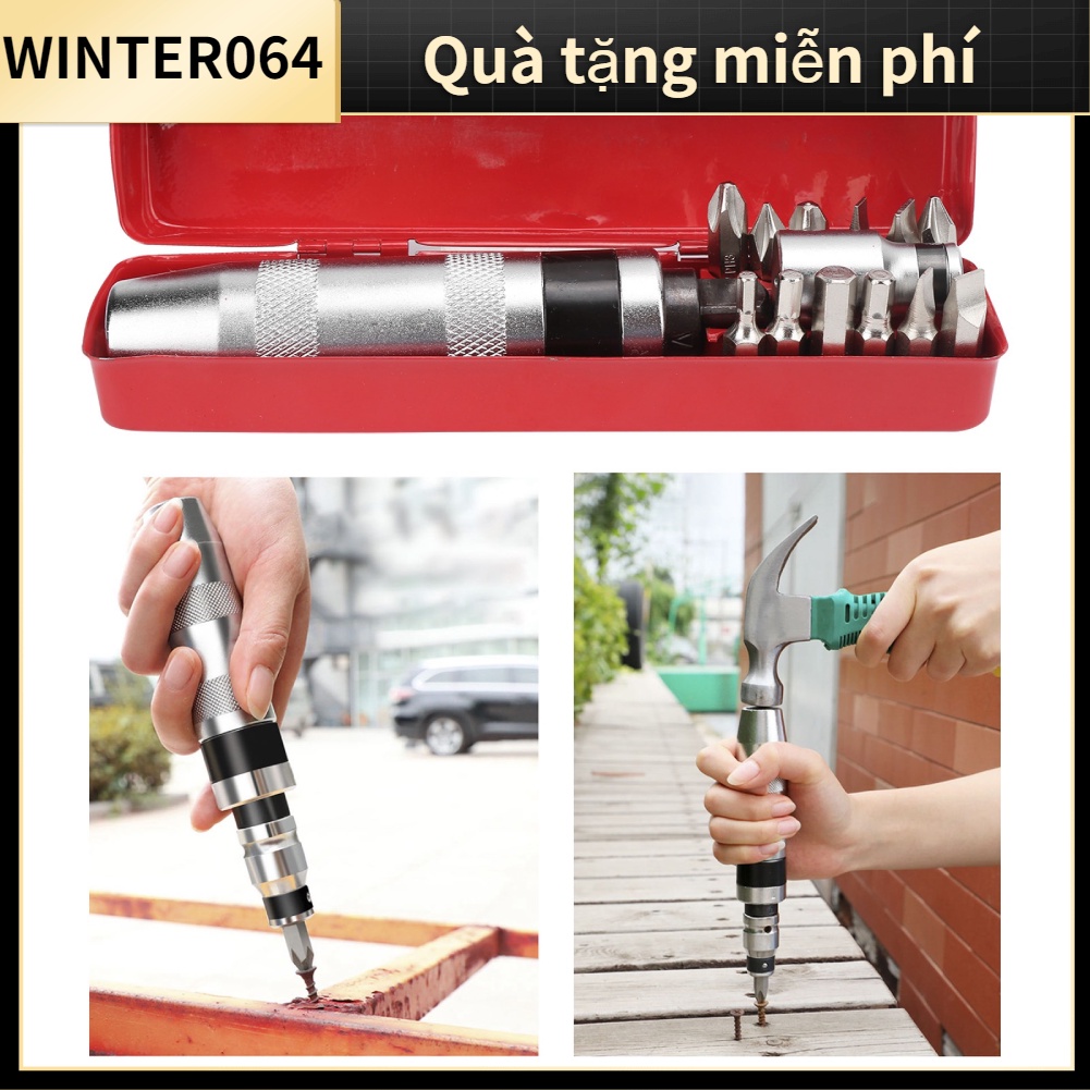 14 chiếc 1 / 2in Trình điều khiển tác động thủ công Bộ tuốc nơ vít cầm tay Dụng cụ sửa chữa ô tô xe máy với Hộp lưu trữ Winter064