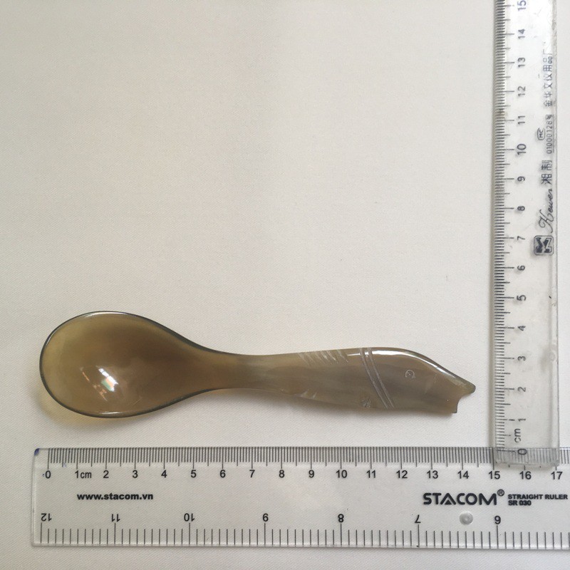 Thìa sừng trâu cao cấp (SS02 combọ 10 chiếc chuôi cá màu tự nhiên)