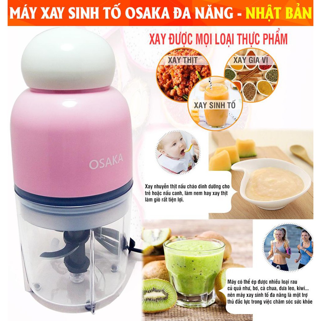 Máy Xay Sinh Tố Đa Năng Osaka DH807-Lưỡi Kép (Nắp Tròn) Cực Mạnh