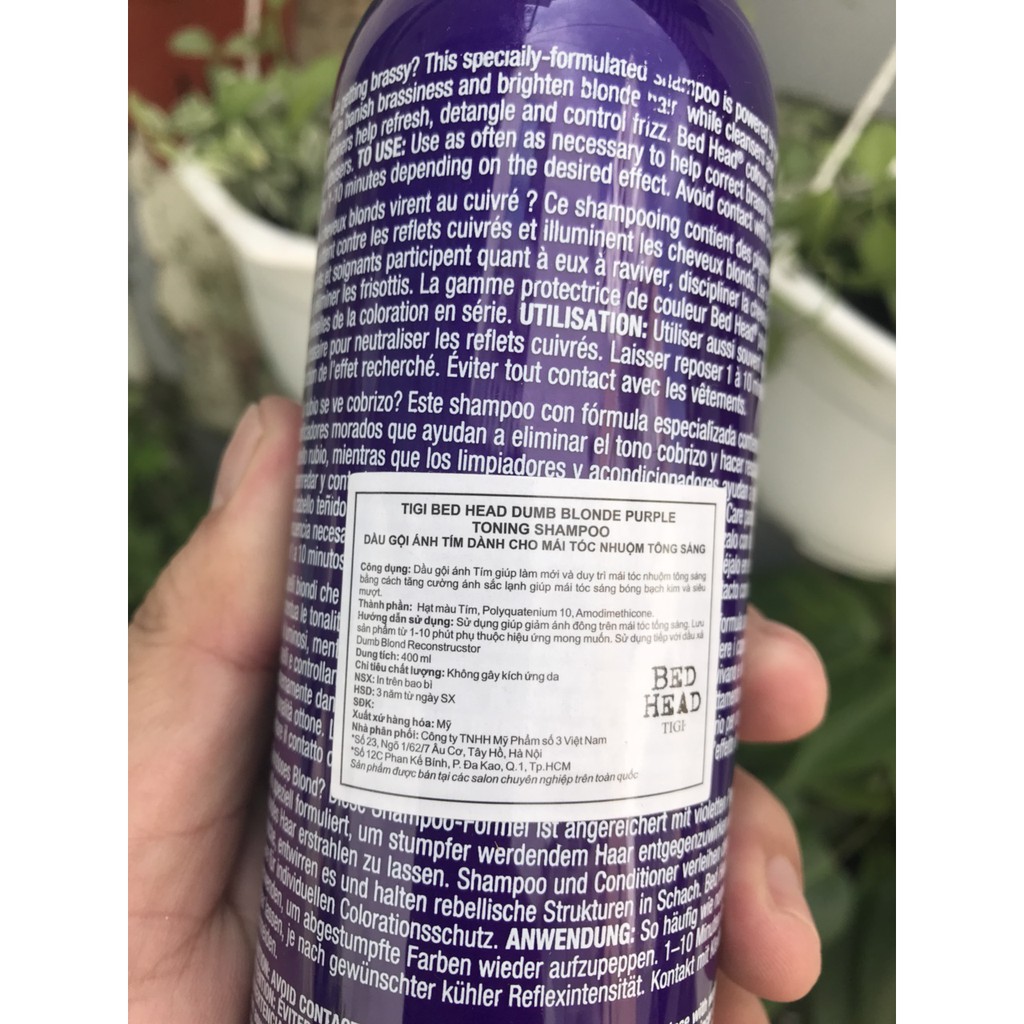 Dầu gội tím cho tóc bạch kim Tigi Bed Head Dumb Blonde Purple Toning Shampoo 400ml