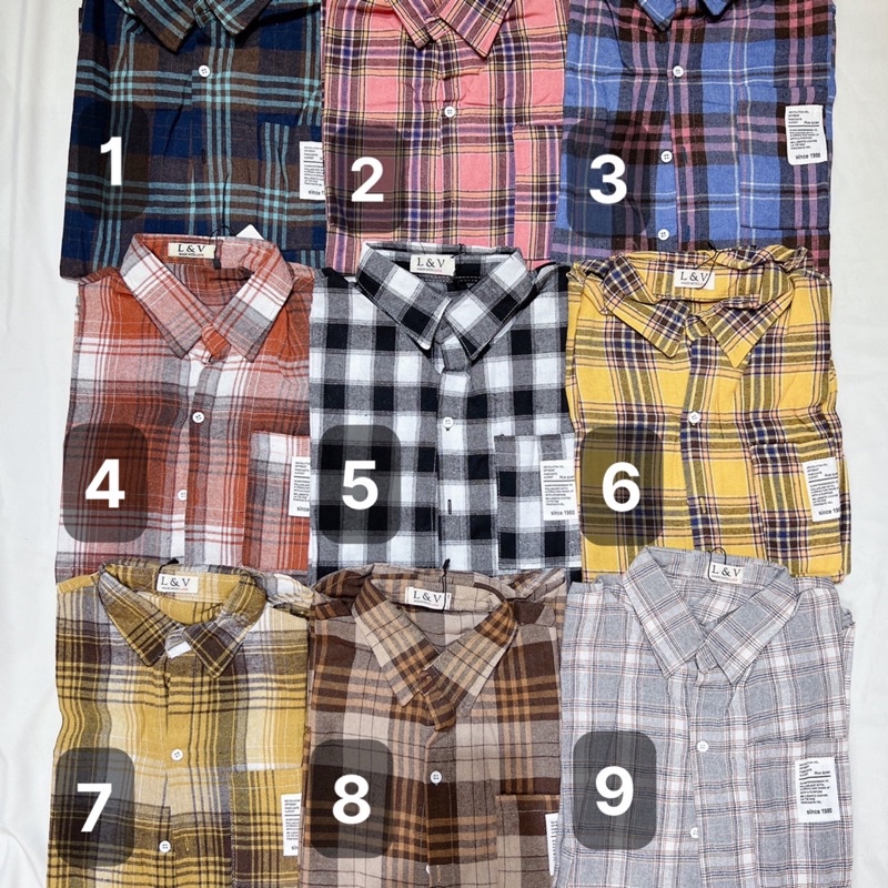 Áo sơ mi caro cánh dơi logo túi nhiều màu Lovi