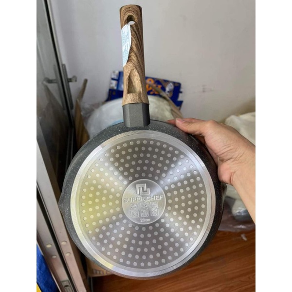 Chảo Vân Đá Đáy Từ Super Chef 2 Miệng Rót 20cm ..