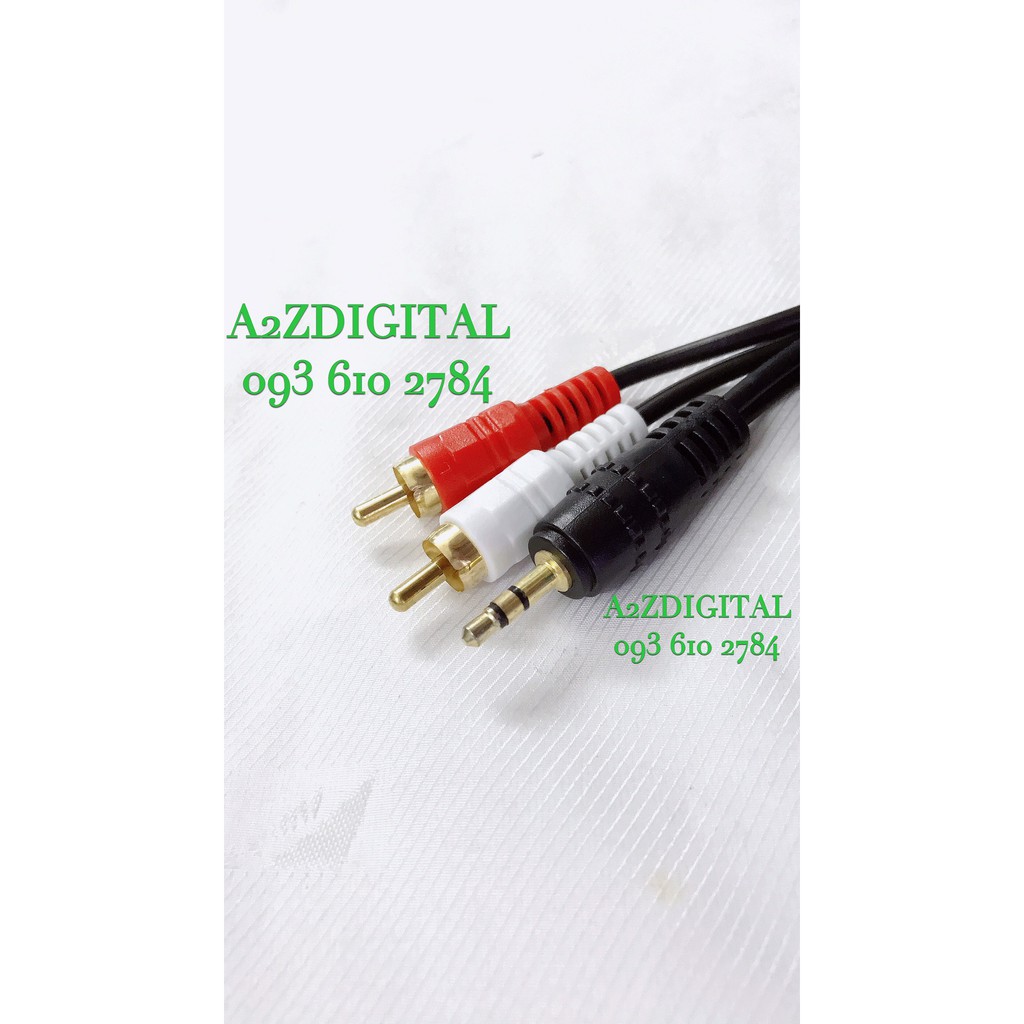 DÂY LOA CHUYỂN TỪ JACK CẮM 3.5mm SANG 2 JACK BÔNG SEN _ RCA DÀI 3 Mét
