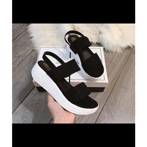 Dép Sandal Nữ Đế Bánh Mì 5cm , Dép Đế Xuồng Nữ Quai Ngang Siêu Nhẹ