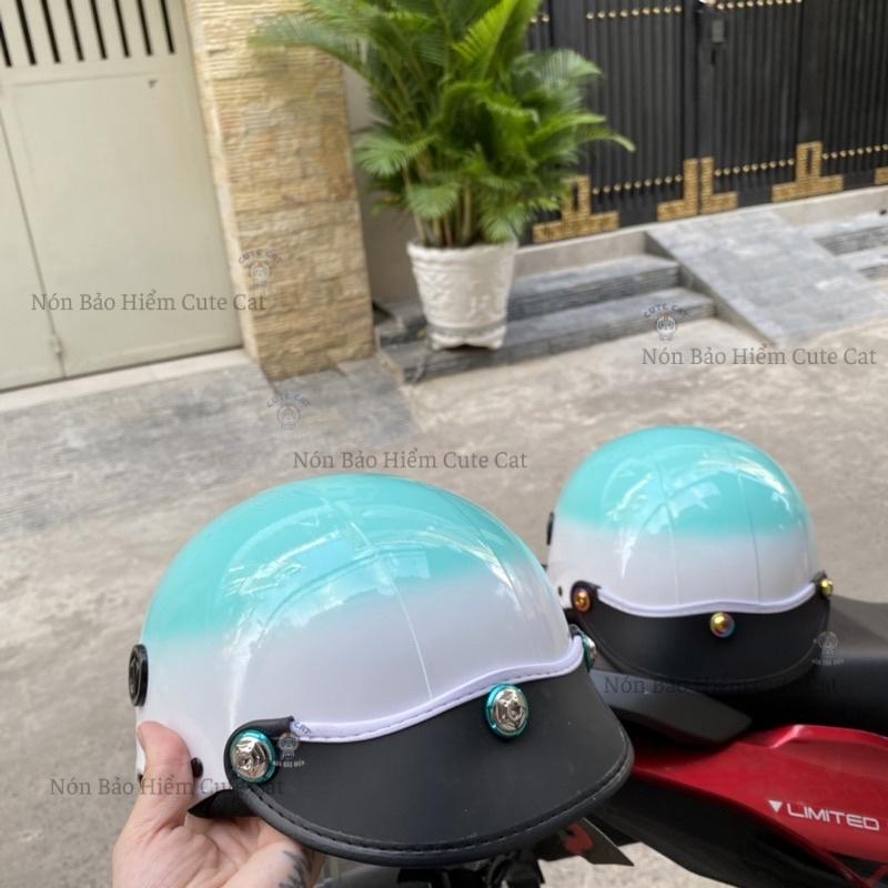 Nón Bảo Hiểm 2 Màu Gắn Ốc Salaya, Mũ Bảo Hiểm Sơn 2 Màu Gắn Ốc Salaya Có Nhiều Màu Sắc Đa Dạng CUTE CAT