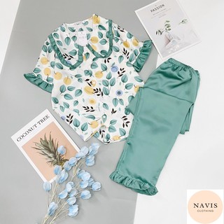 [XẢ KHO] Pijama Lụa Tiểu Thư Cổ Sen - Hàng Sẽ Được Giao Ngẫu Nhiên