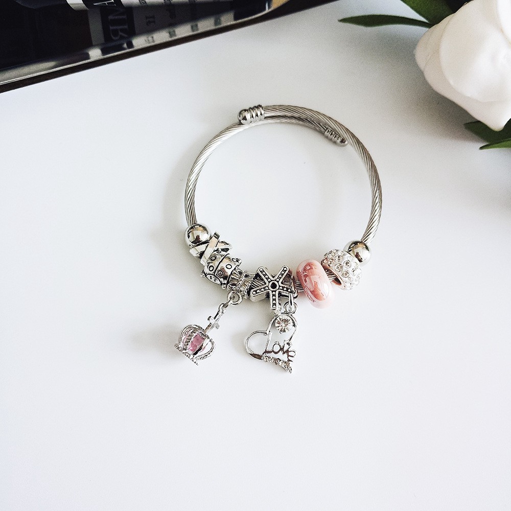 Korean handmade stainless steel bracelet Q39 crystal | BigBuy360 - bigbuy360.vn