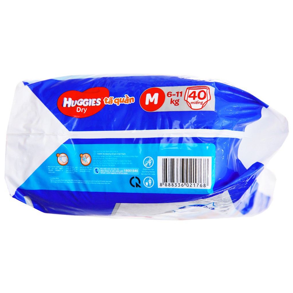 [Sỉ] Tã quần Huggies Dry size M 40 miếng (cho bé 6 - 11kg)