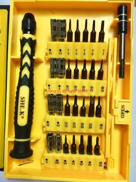 Bộ tua vít sửa chữa điện thoại,máy ảnh 38 món SHE.K