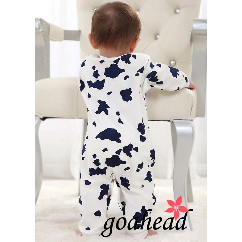 Bộ Áo Liền Quần Cotton Tay Dài In Hoạt Hình Dễ Thương Cho Trẻ Sơ Sinh