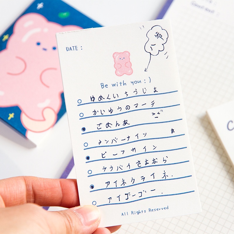 30 Tờ Giấy Ghi Chú Hình Gấu Dễ Thương
