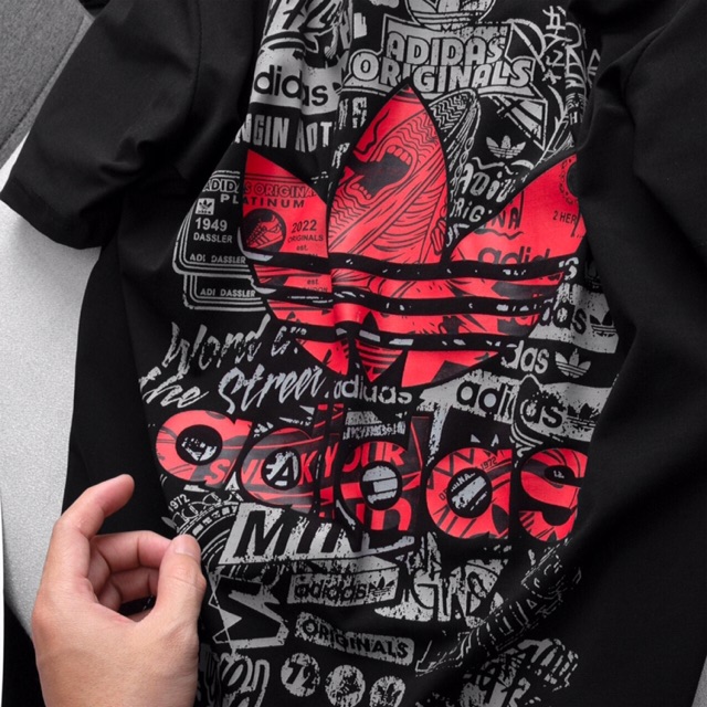 Áo thun nam cổ tròn ⚡NHẬP MÃ AOTHHSM ĐỂ GIẢM 50K⚡ Áo phông adidas 2 màu đen trắng classic - TP0255