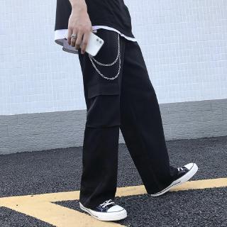【COD】Multi-pocket tooling wide-leg pants men