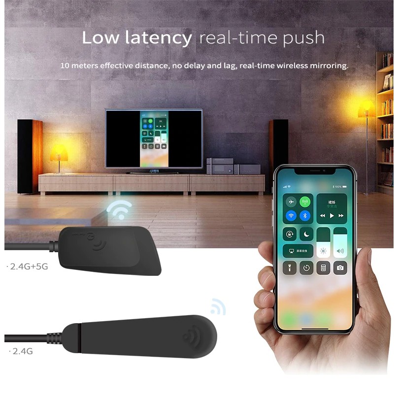 Thiết bị HDMI không dây cao cấp Miracast K6 - Hỗ trợ độ phân giải lên đến 4K Truyền hình ảnh điện thoại laptop lên Tivi