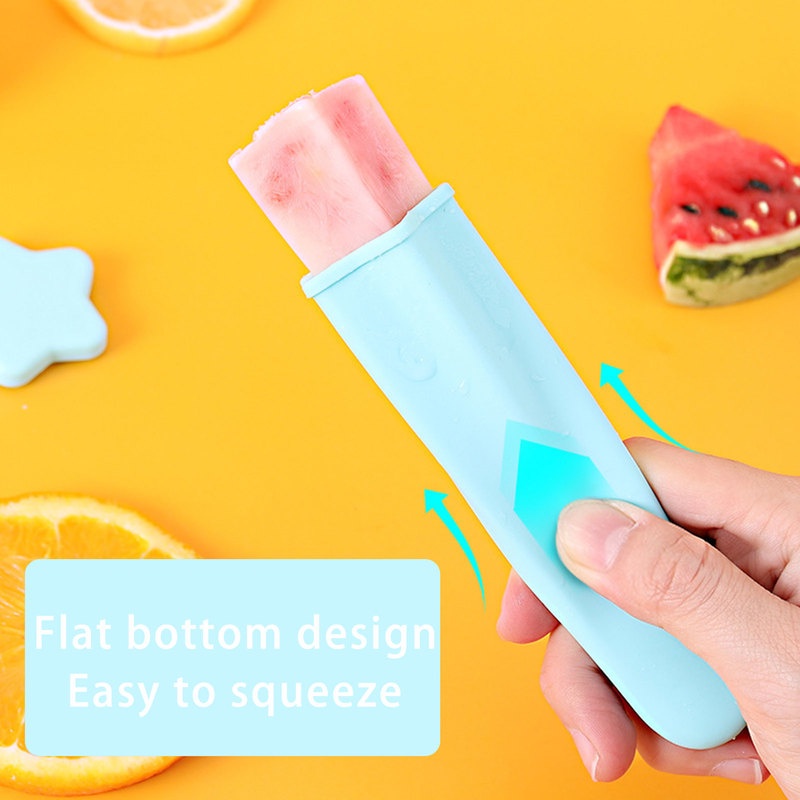 Bộ 4 Khuôn Silicone Làm Kem Que Hình Ngôi Sao Năm Cánh