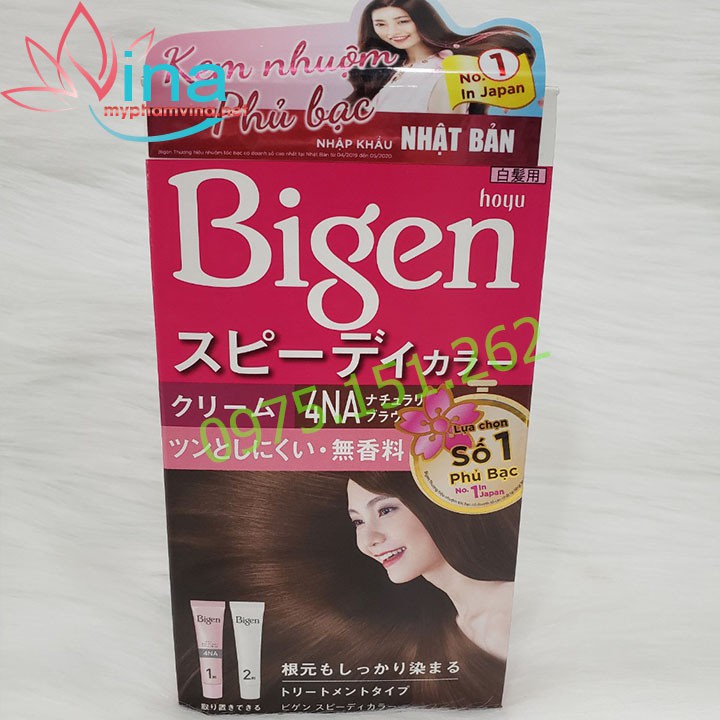 KEM NHUỘM TÓC PHỦ BẠC BIGEN SPEEDY COLOR CREAM SỐ 4NA NÂU (NHẬT BẢN)