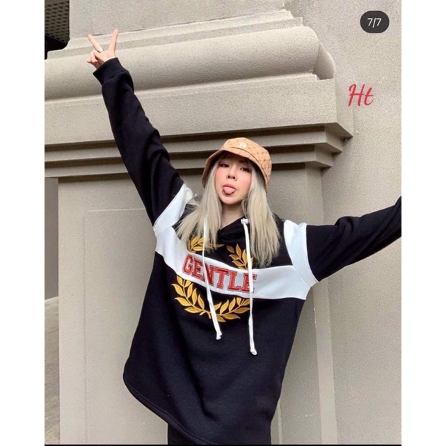 Áo hoodie phối GENt chữ đỏ HT12