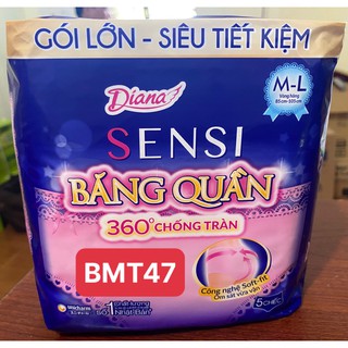 [CHÍNH HÃNG] BĂNG VỆ SINH DẠNG QUẦN DIANA SIZE ML TÚI 5 CHIẾC SIÊU TIẾT KIỆM