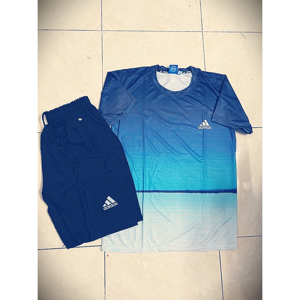 Bộ quần áo Thể Thao Nam Adidas Cộc tay chất liệu thun lạnh mềm mịn,co giãn 4 chiều, thấm hút mồ hôi