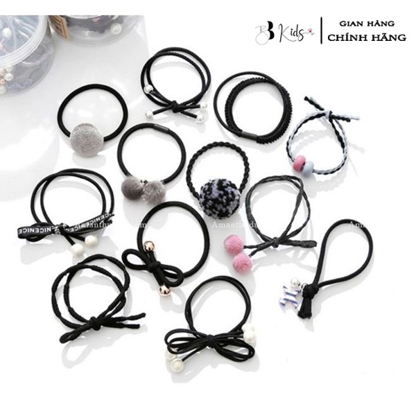 Sét Buộc Tóc 12 Chi Tiết BB Kids Kèm Hộp Đựng Tiện Lợi