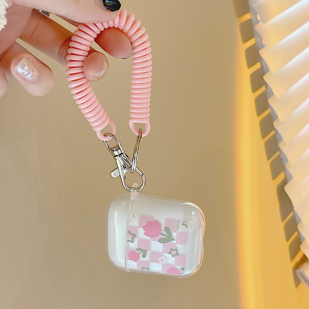 Vỏ Bảo Vệ Hộp Sạc Tai Nghe airpods 1 2 Pro 3rd Generation Pro 1/2 Trong Suốt Chống Sốc Họa Tiết Hoạt Hình Kèm Dây Đeo Kiểu Nhật Hàn