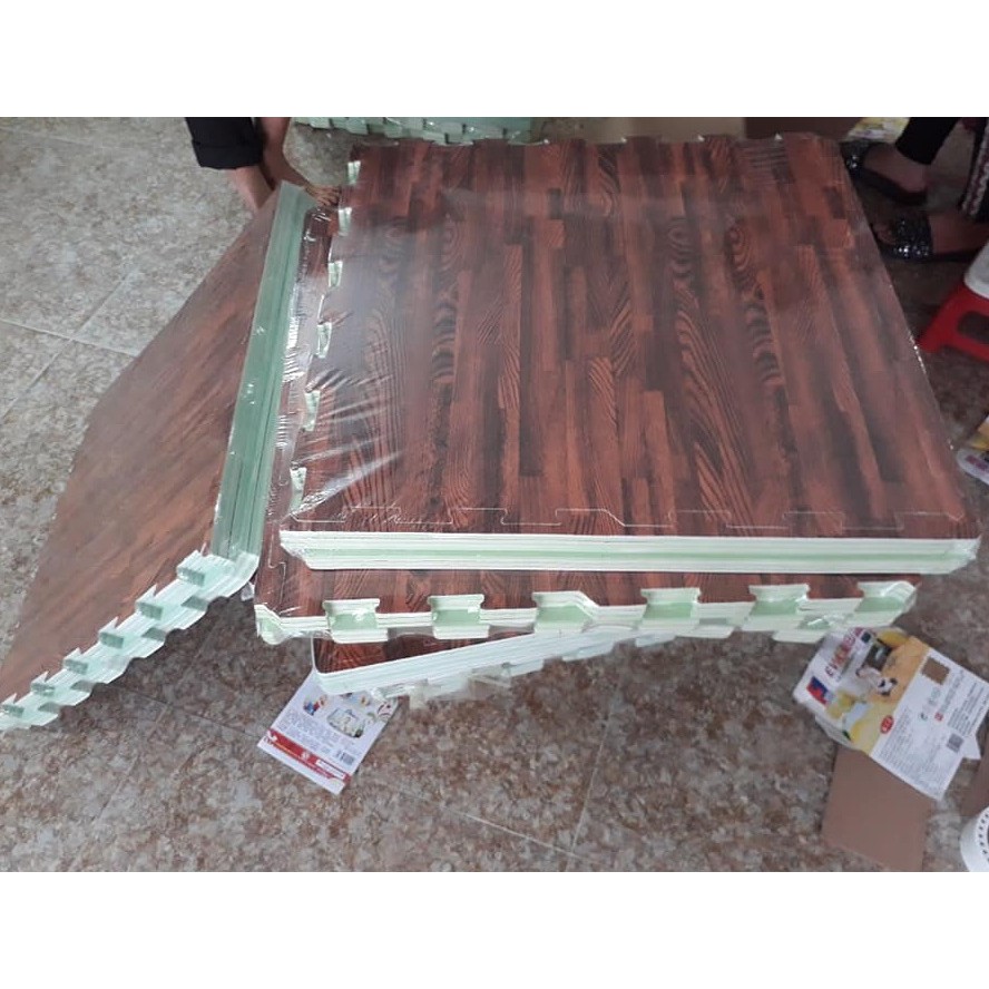 [KHO SỈ] Thảm xốp vân gỗ 1 bộ 6 miếng 60x60cm (Thảm xốp lót nhà trải sàn)