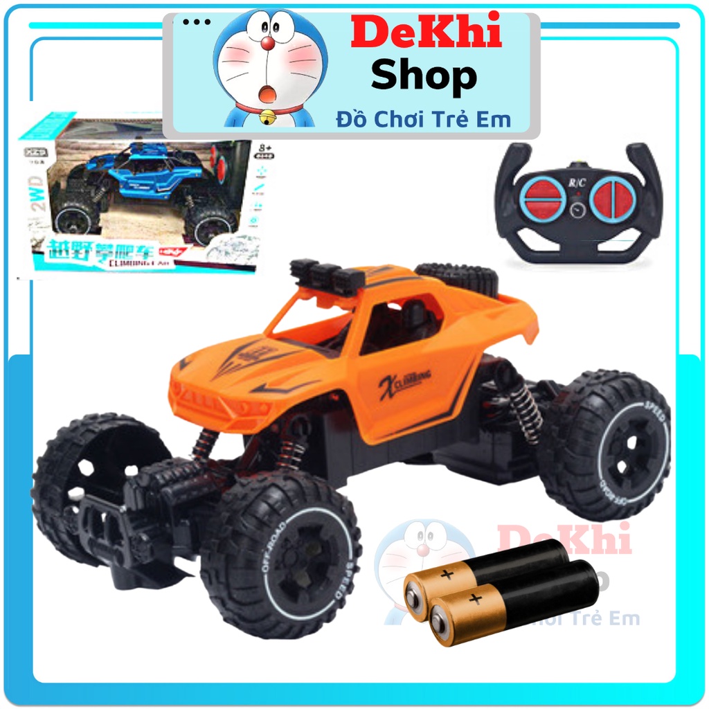 Xe địa hình điều khiển từ xa, ô tô điều khiển, xe điều khiển vỏ nhôm dùng pin sạc Doremon Shop