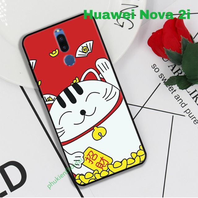 Huawei Nova 2i ốp lưng dẻo TPU in hình mèo chúc tết