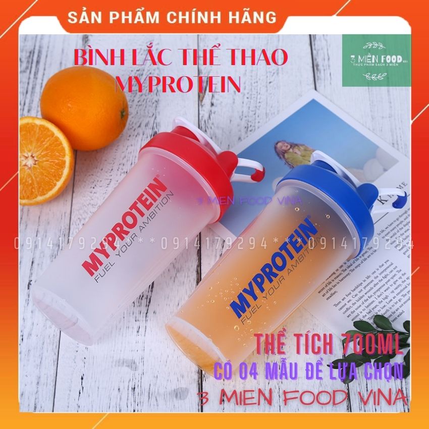 [HCM]Bình Nước Thể Thao | Bình lắc đựng nước thể thao My Protein 700ml | Bình nước Tập Gym-3 miền food vina