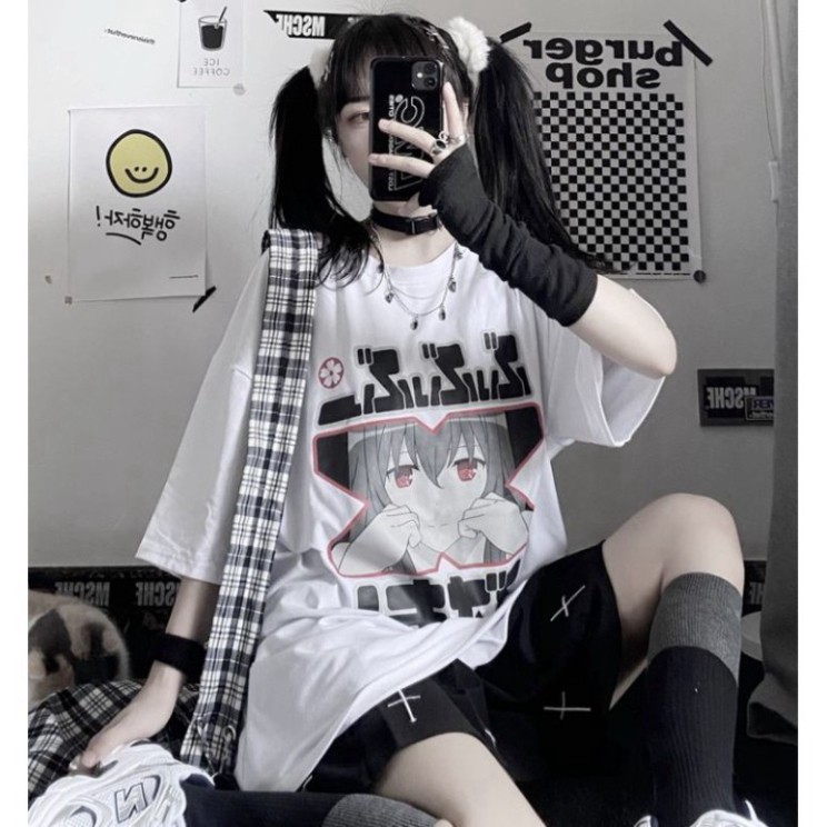 Áo thun tay lỡ Unisex, áo phông form rộng ANIME M455 unisex KL SHOP TTSHOP