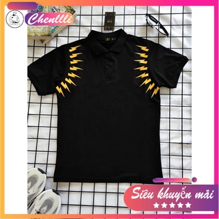 Áo thun nam ngắn tay cổ trụ , cotton cao cấp -chenllli