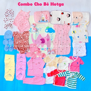 Combo trọn gói đồ sơ sinh bé gái hotga 1200k - trọn gói sơ sinh