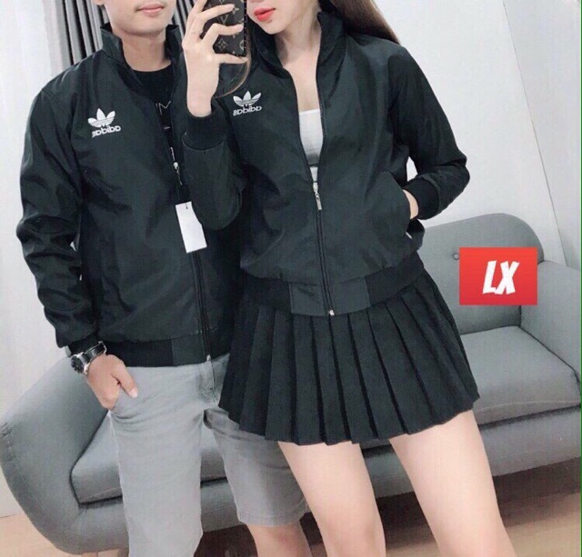 Áo khoác dù cặp nam nữ thêu chữ 3 lá | BigBuy360 - bigbuy360.vn