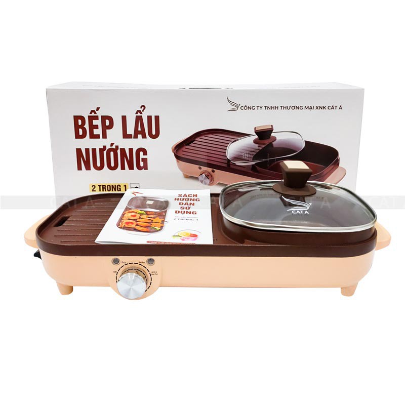 Bếp Lẩu Nướng Đa năng CÁT Á  2 in 1 - Nồi Lẩu Nướng Đa Năng Siêu Chống Dính Tiện Lợi [BH 12 Tháng]