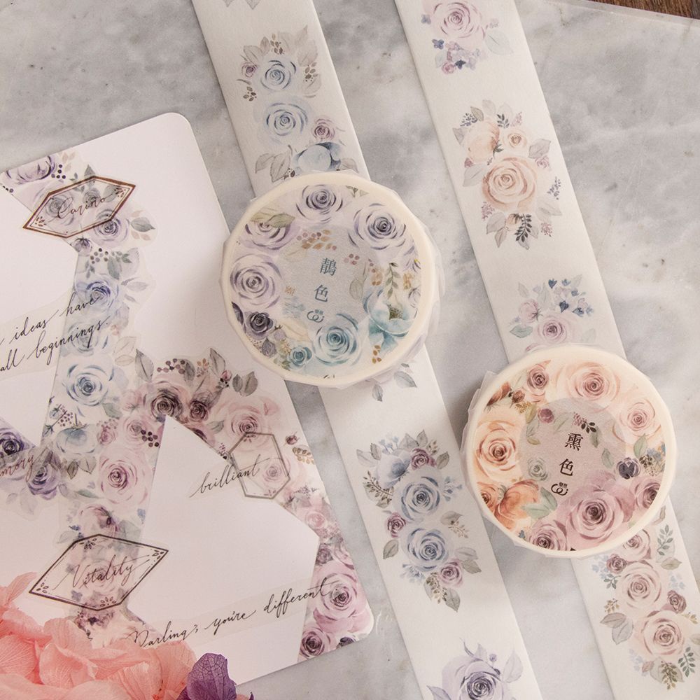 Sâu Nery - Băng dán trang trí washi tape hoa hồng nhỏ by Loi Design