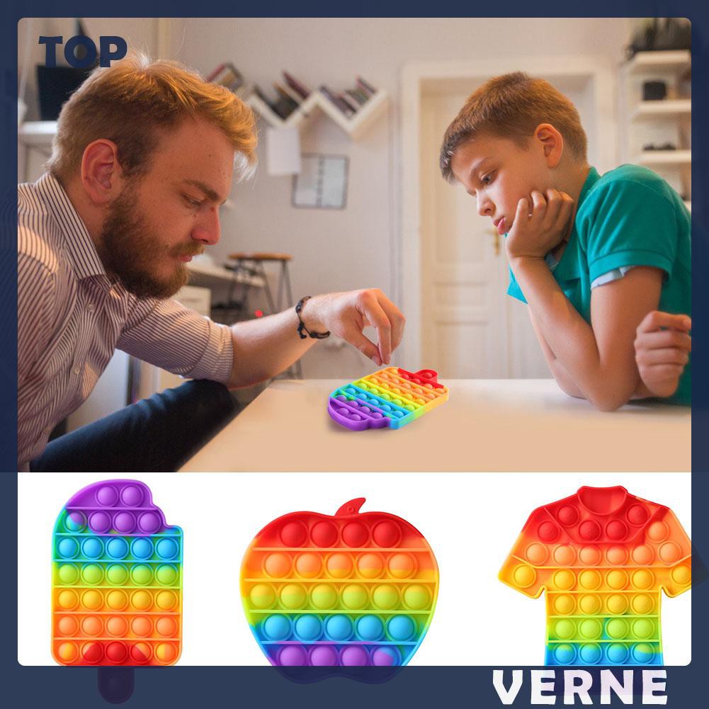 Đồ Chơi Cầm Tay Bong Bóng Màu Cầu Vồng Giúp Giảm Căng Thẳng Cho Người Lớn Và Trẻ Em