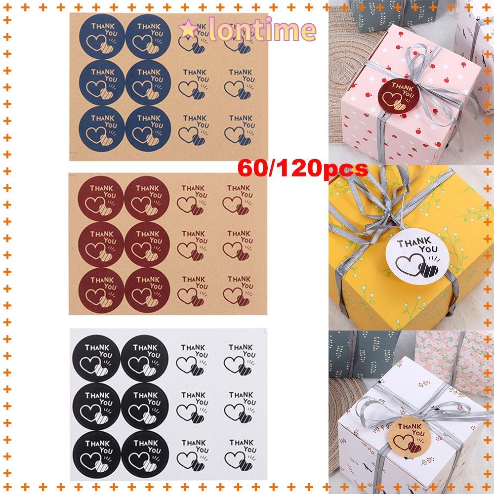 Bộ nhãn dán hình trái tim in chữ " Thank you "