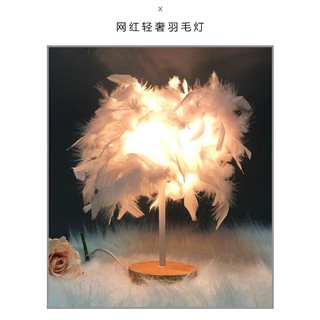 Đèn Ngủ Lông Vũ 😘 FreeShip 😘 Đèn Phòng Ngủ, Đèn Lông Vũ Trắng