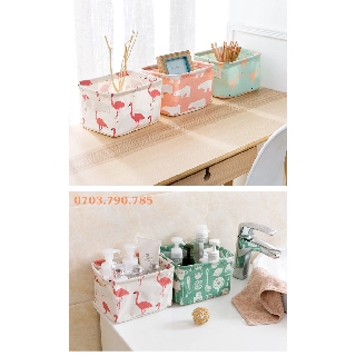 Giỏ vuông vải canvas đựng đồ gắp gọn