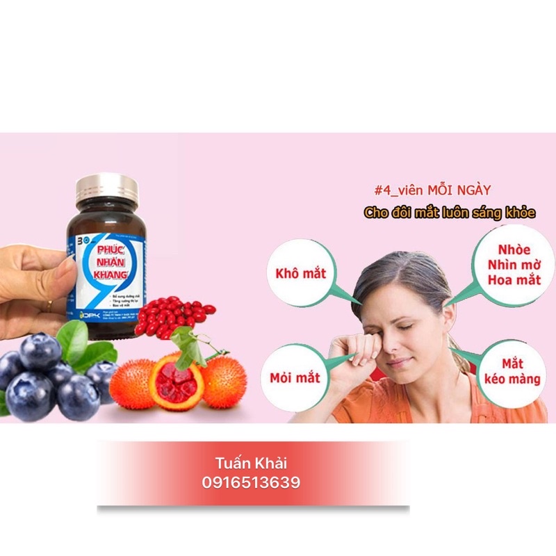 Phúc Nhãn Khang - hộp 30 viên - viên dưỡng mắt