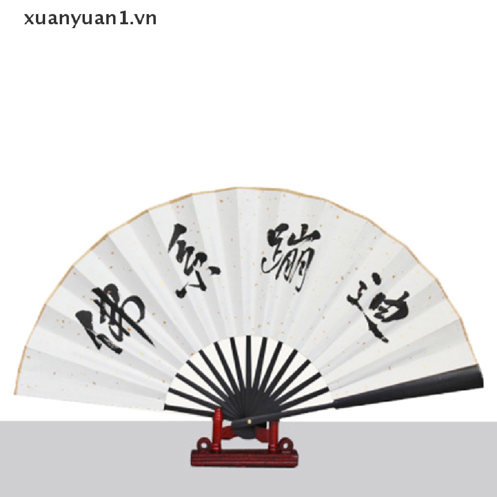 Xuan Giá Đỡ Quạt Xếp Bằng Gỗ / Lụa / Giấy / Ren Phong Cách Trung Hoa