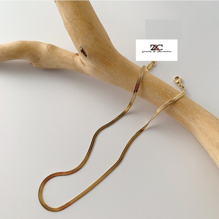 Dây Chuyền Titan Mạ Vàng Không Đen Kiểu Mì 3mm Cao Cấp- DCQC19