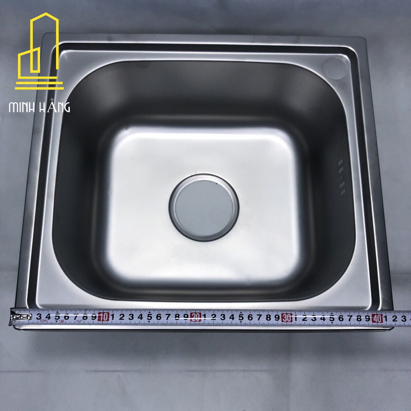 Chậu rửa chén 1 hộc inox kích thước 42x37cm tặng kèm bộ xả nước