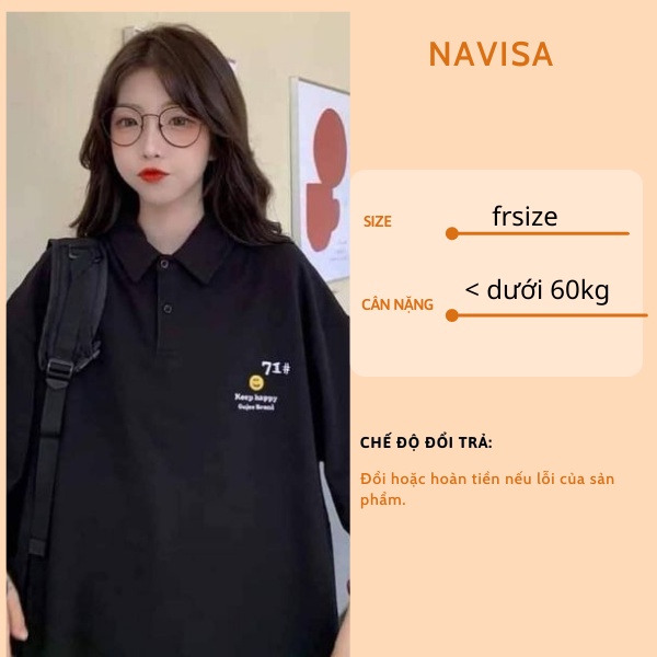 Áo thun polo nam nữ form rộng tay lỡ NAVISA M398