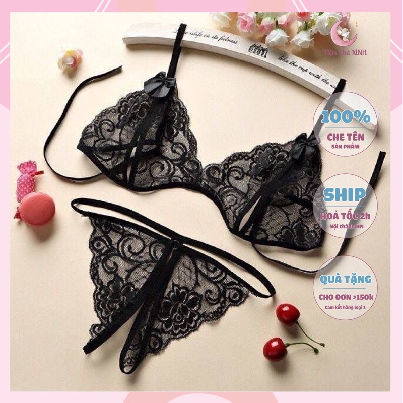 Set bikini ren hở đáy sexy quyến rũ cho các cặp đôi