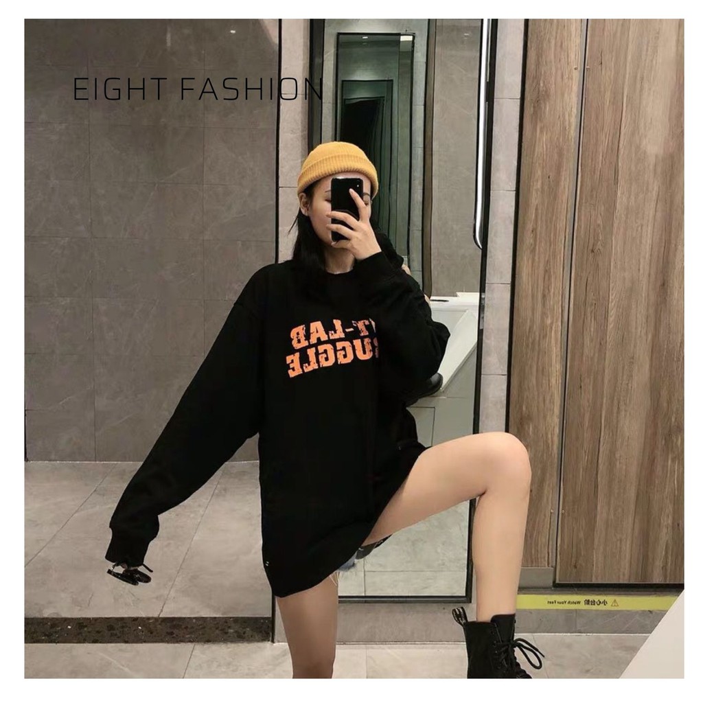 Áo Sweater Nam/Nữ Unisex Form Rộng Đủ Size In Chữ Cái Graffiti Hip-Hop Phong Cách Hàn Quốc Áo Thun Tay Dài Nữ ST102