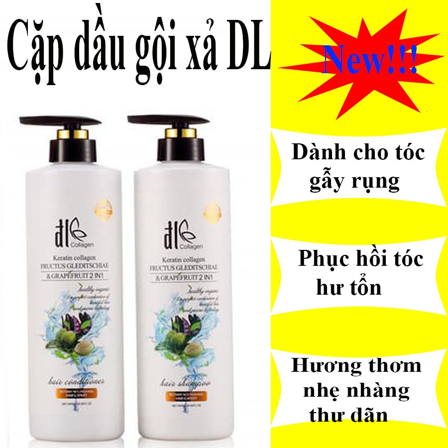 [MUA NGAY] Cặp Dầu Gội Xả Bưởi Bồ Kết, Cặp Dầu Collagen DL Ngăn Ngừa Rụng Tóc- Kết Hợp 2in1- MUA NGAY!!!