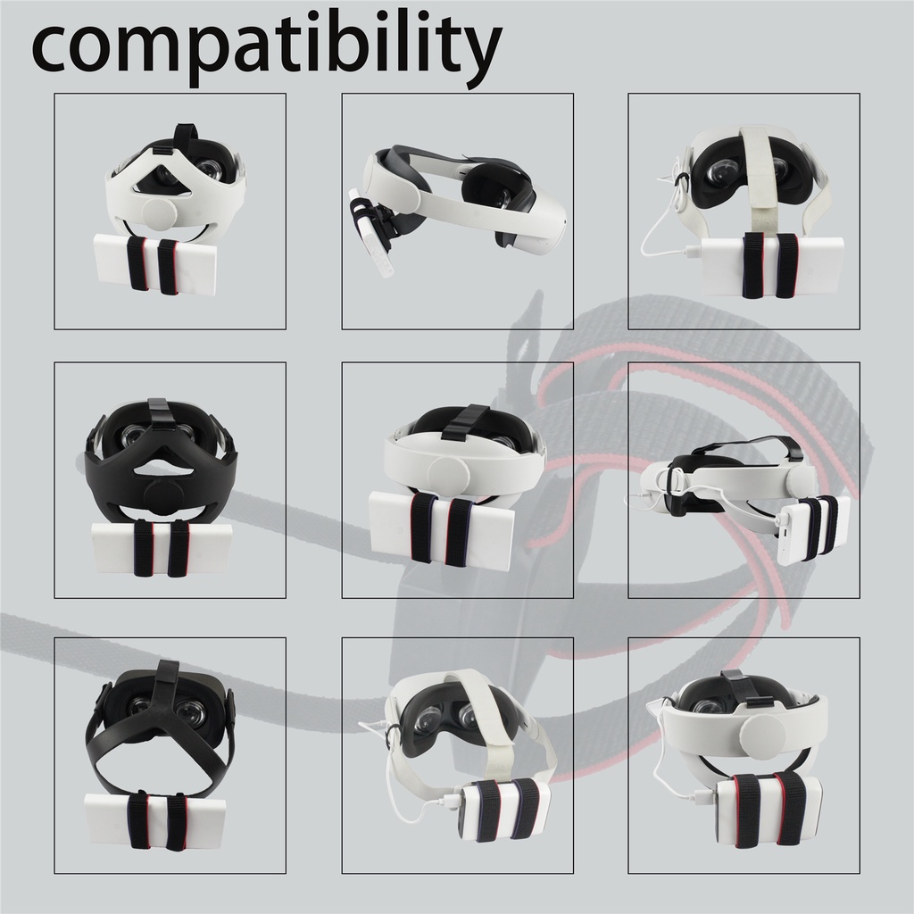 Adjustable Battery fixing strap For Oculus Quest 2 VR Cable Accessories Kit