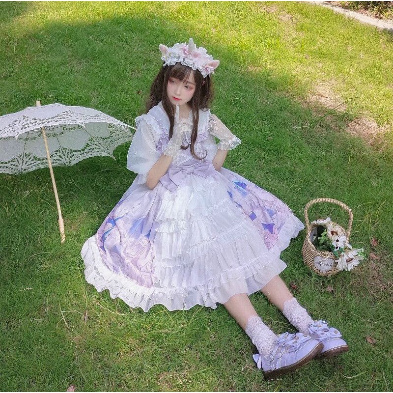 [Có Ảnh Thật - Order Hàng Loại 1] Váy đầm Công chúa Lolita làm kiểu công nương hoàng gia dáng xòe đan nơ 🎀