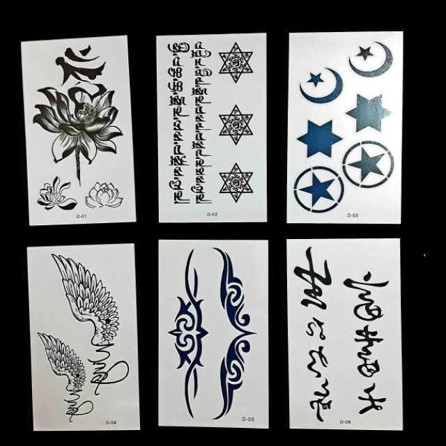 (Được chọn mẫu) D1 Hình xăm nước hình xăm dán tatoo mini stickers mini đẹp dễ thương phong cách Hàn Quốc dễ thương hot